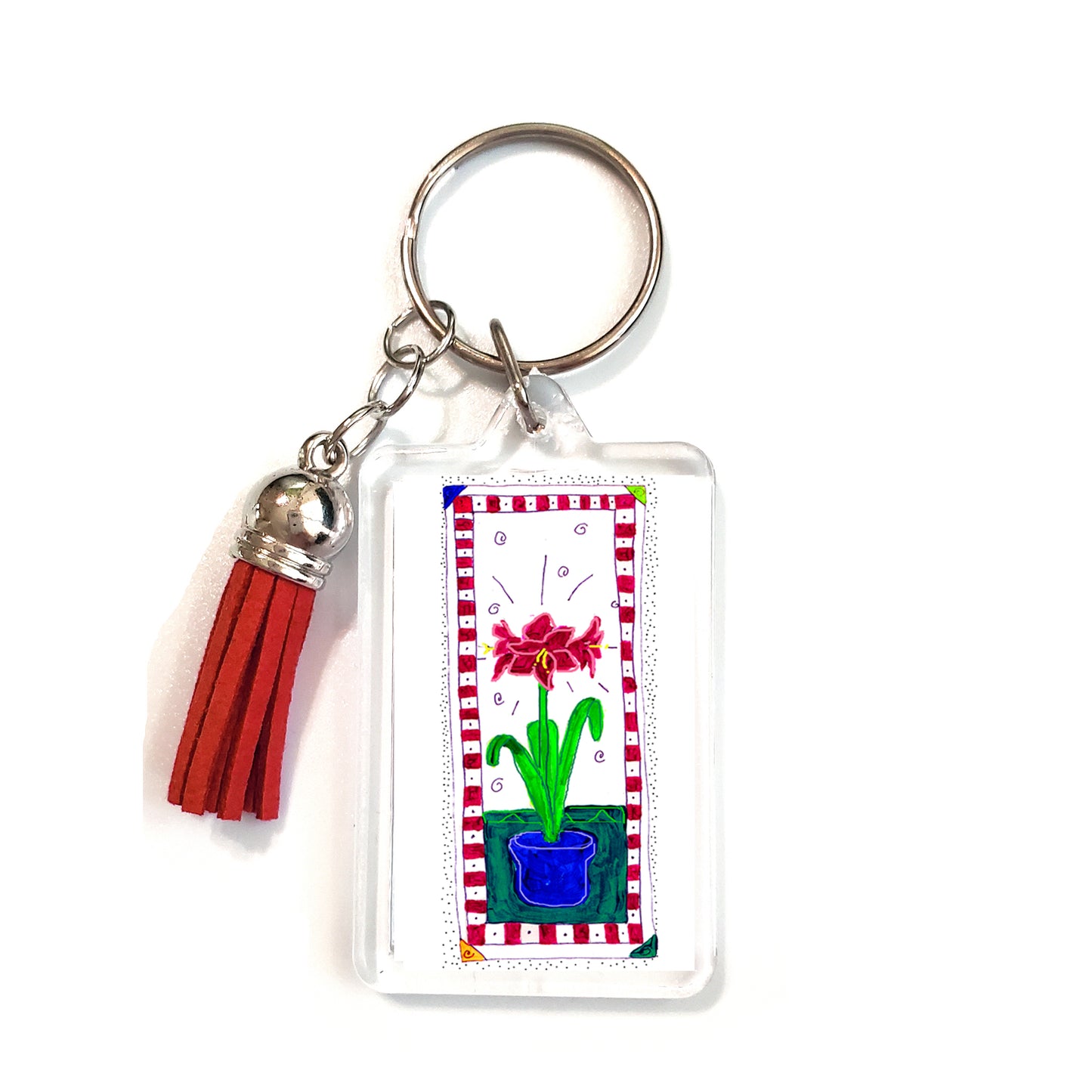 A Very Merry Christmas - Christmas Amaryllis Keyring