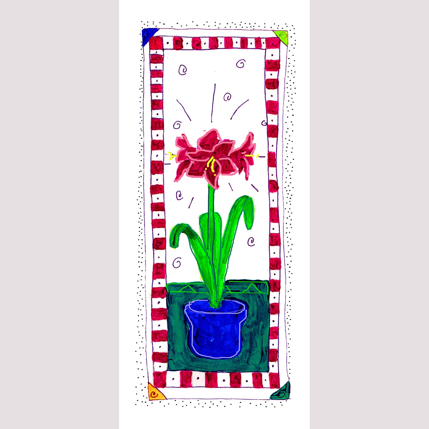 A Very Merry Christmas - Christmas Amaryllis Note Card (Single Card)