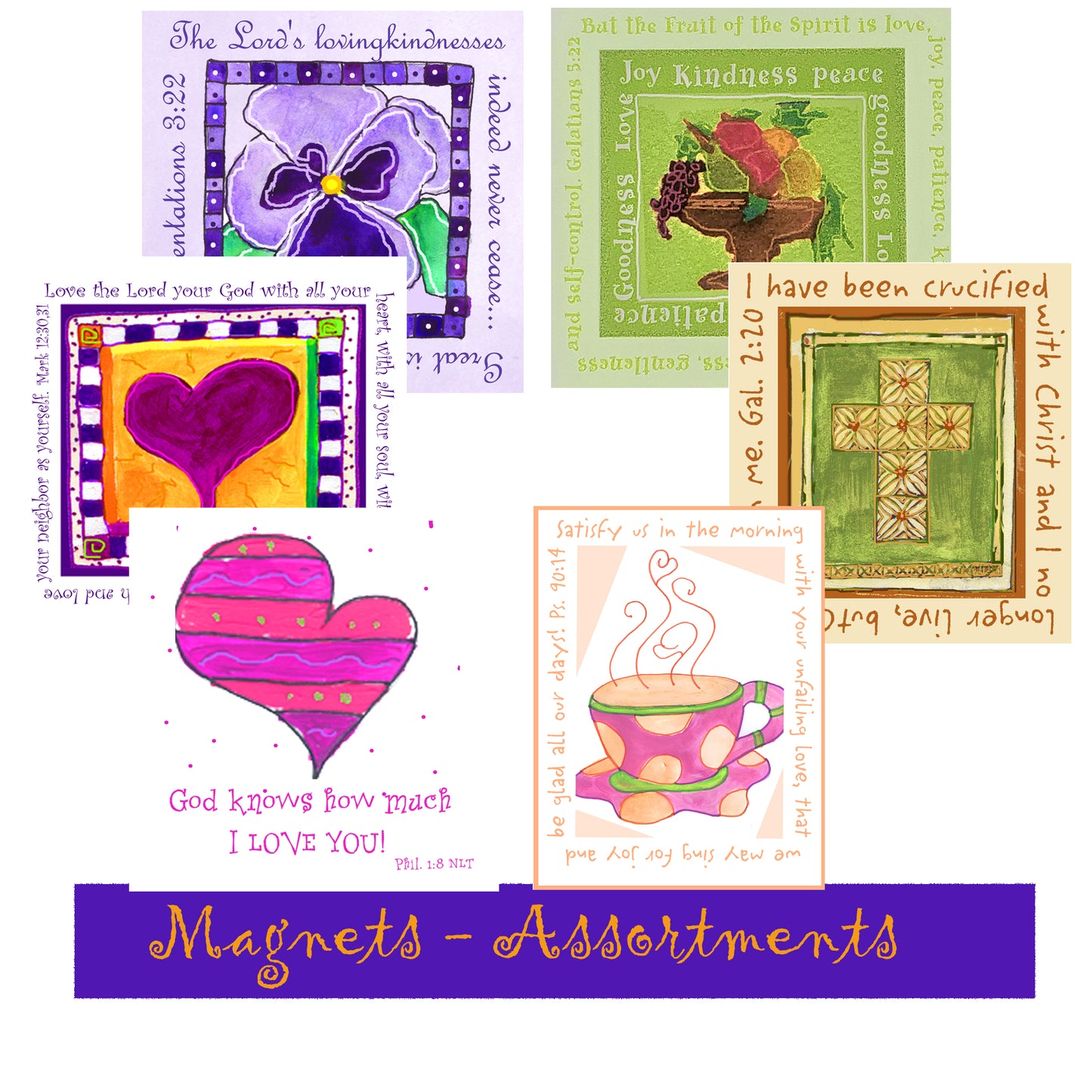 Magnet Assortment - Magnets for Square Cards (Six Magnets)