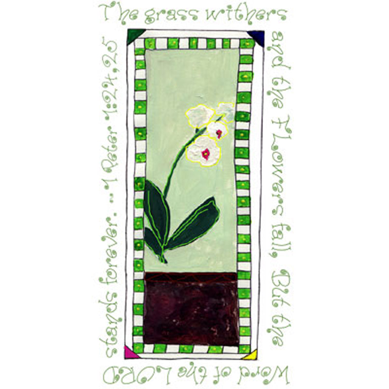 Lively Green - White Orchid Magnet