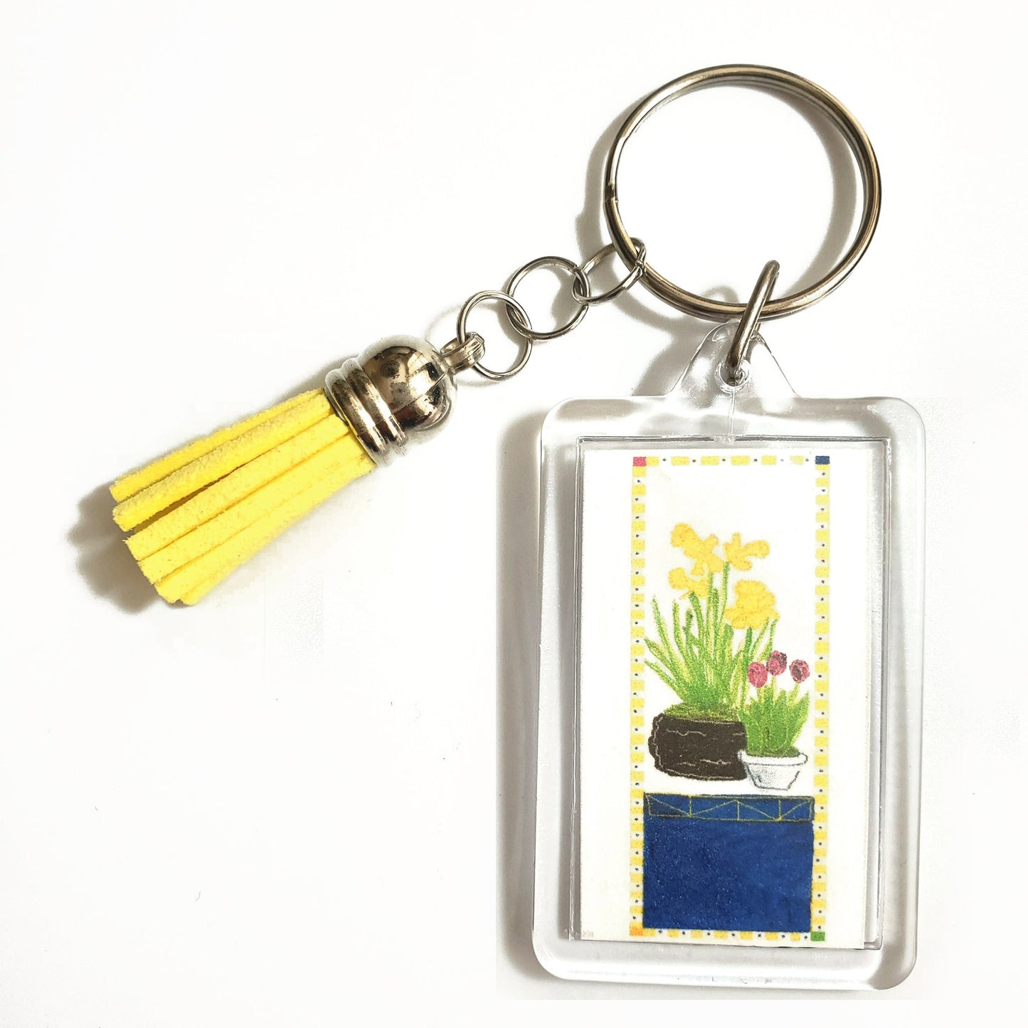 Vibrant Yellow - Daffodils and Tulips Key Ring