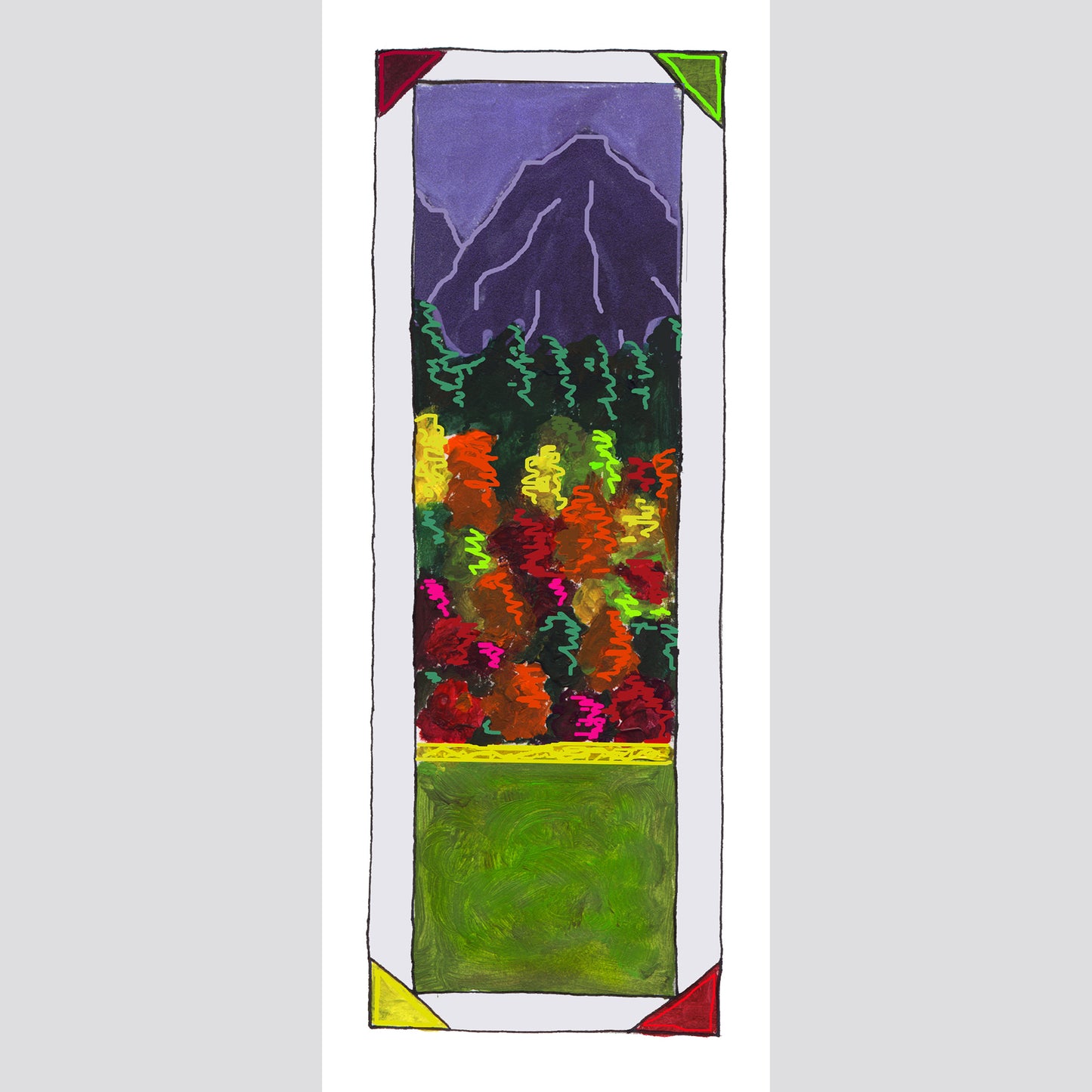 Heavenly Blue - Fall Leaves Note Card (Single Card)