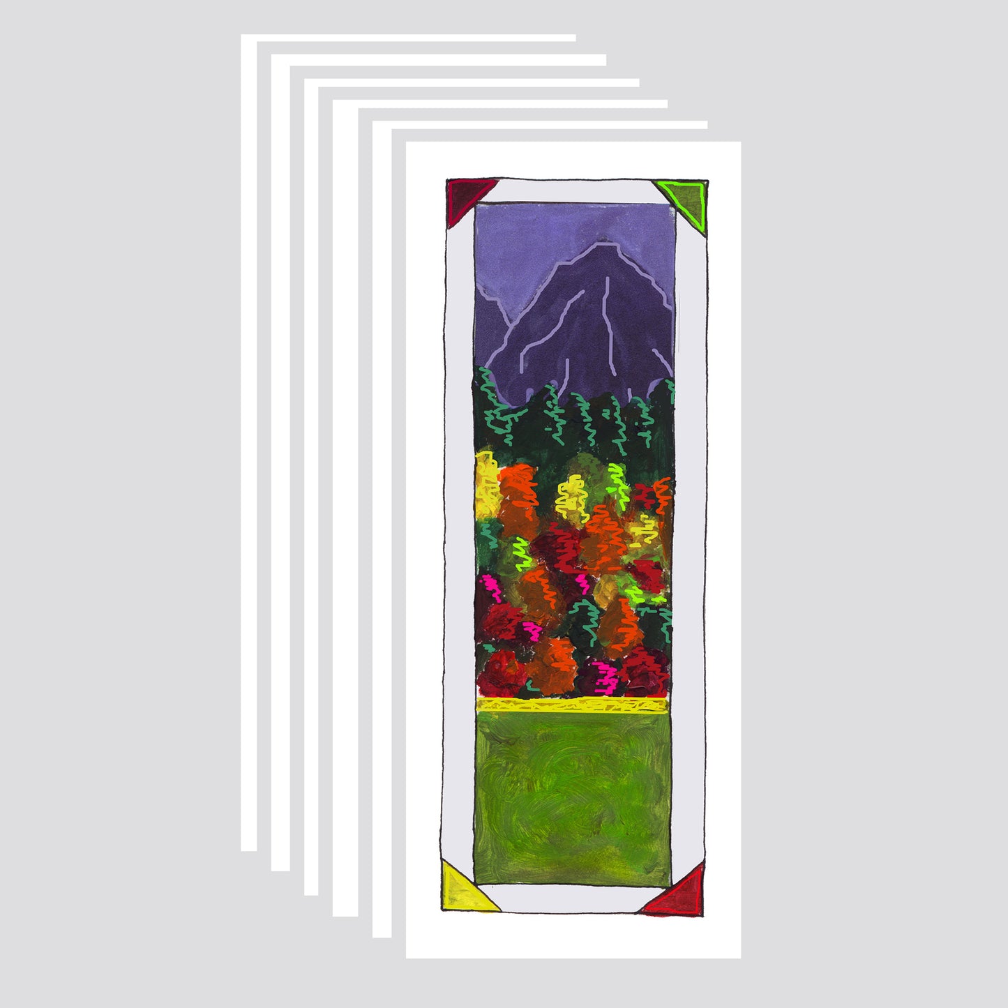Heavenly Blue - Fall Leaves Note Cards (Six Cards)