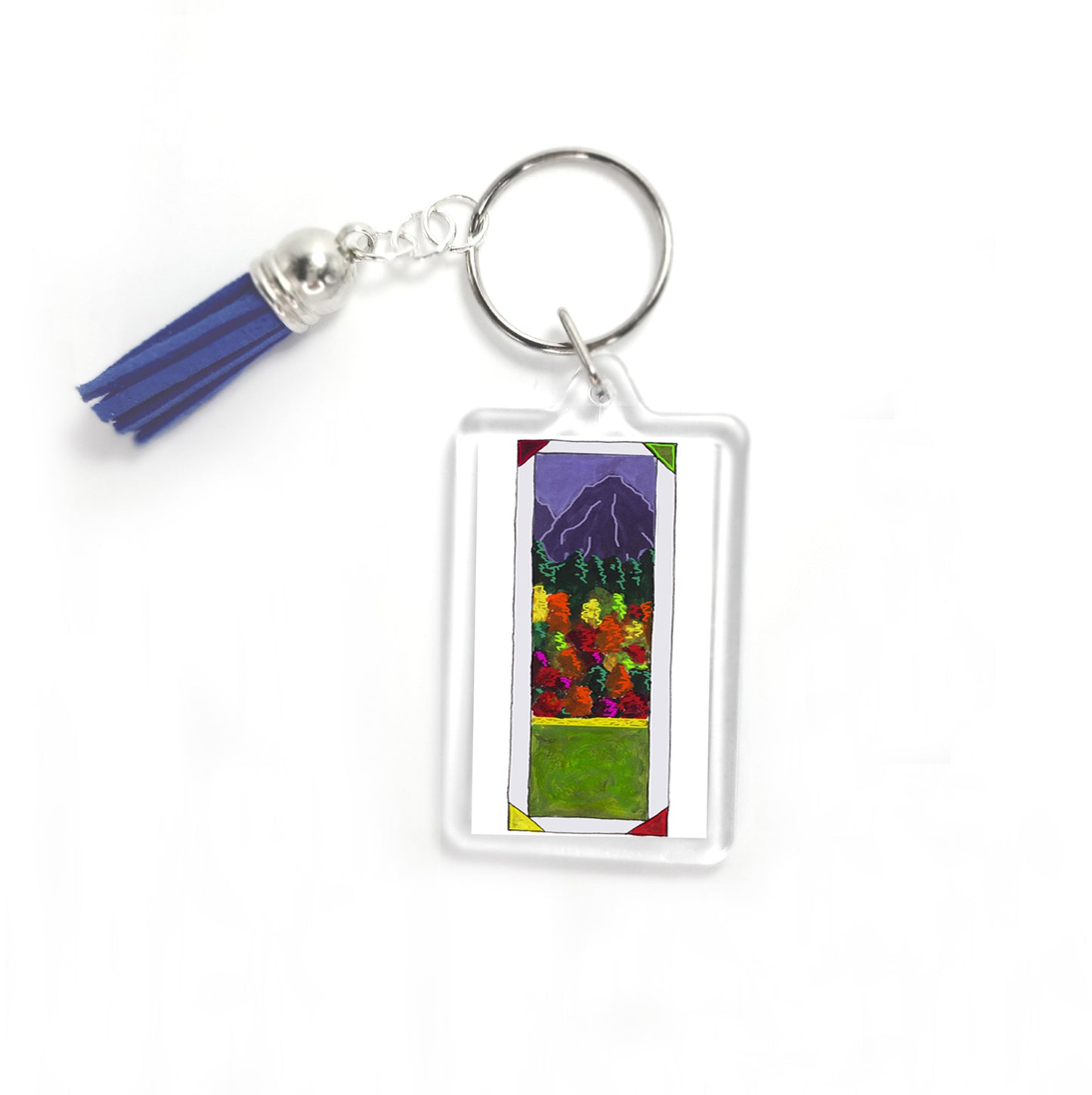 Heavenly Blue - Fall Leaves Keyring