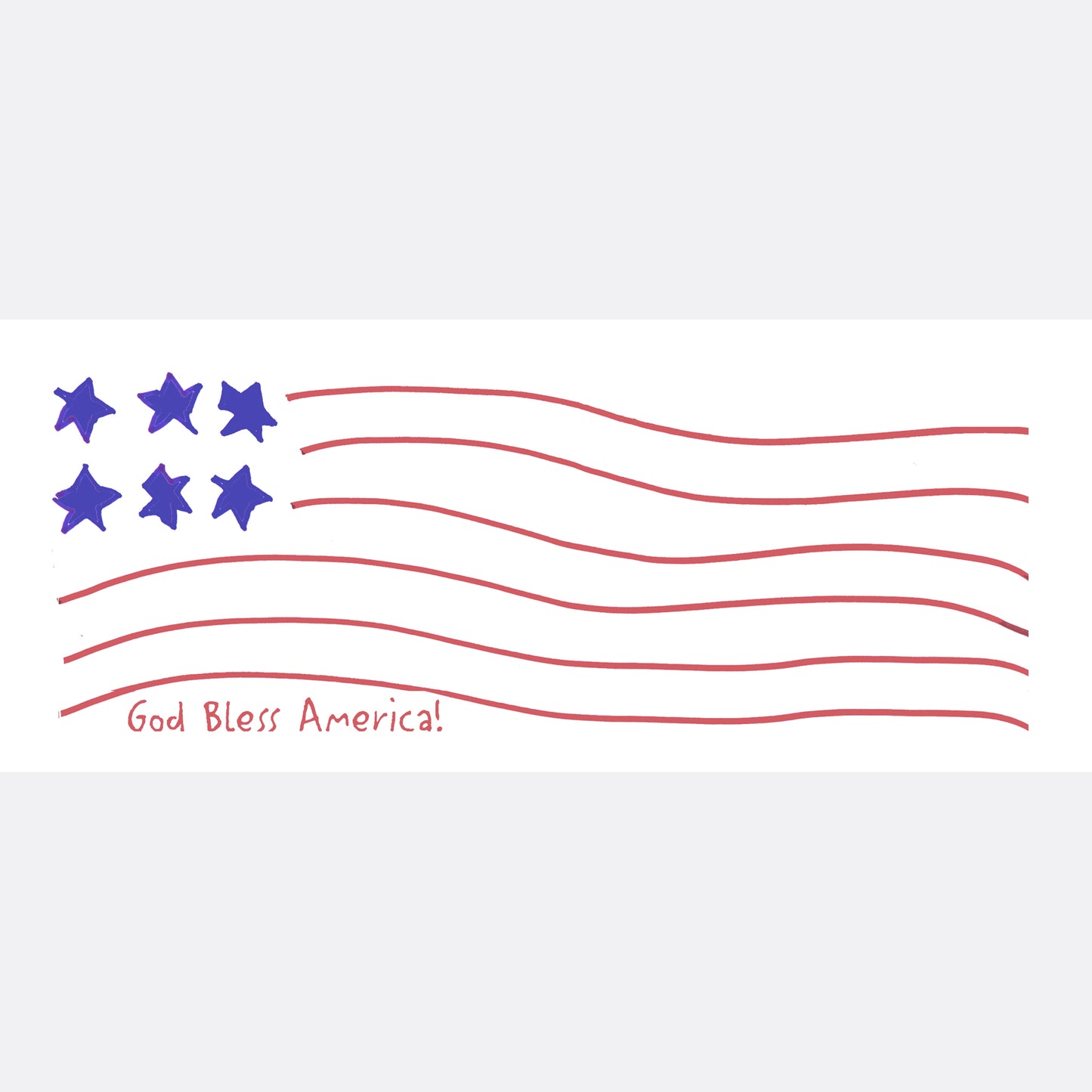 Heavenly Blue - Funky Flag Note Card (Single Card)