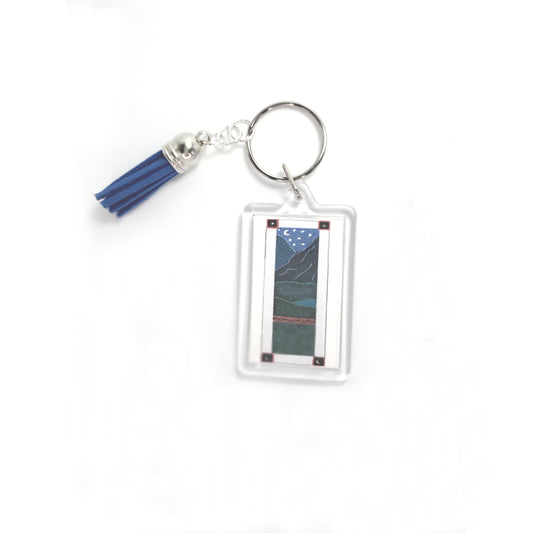 Heavenly Blue - God will not Slumber Key Ring