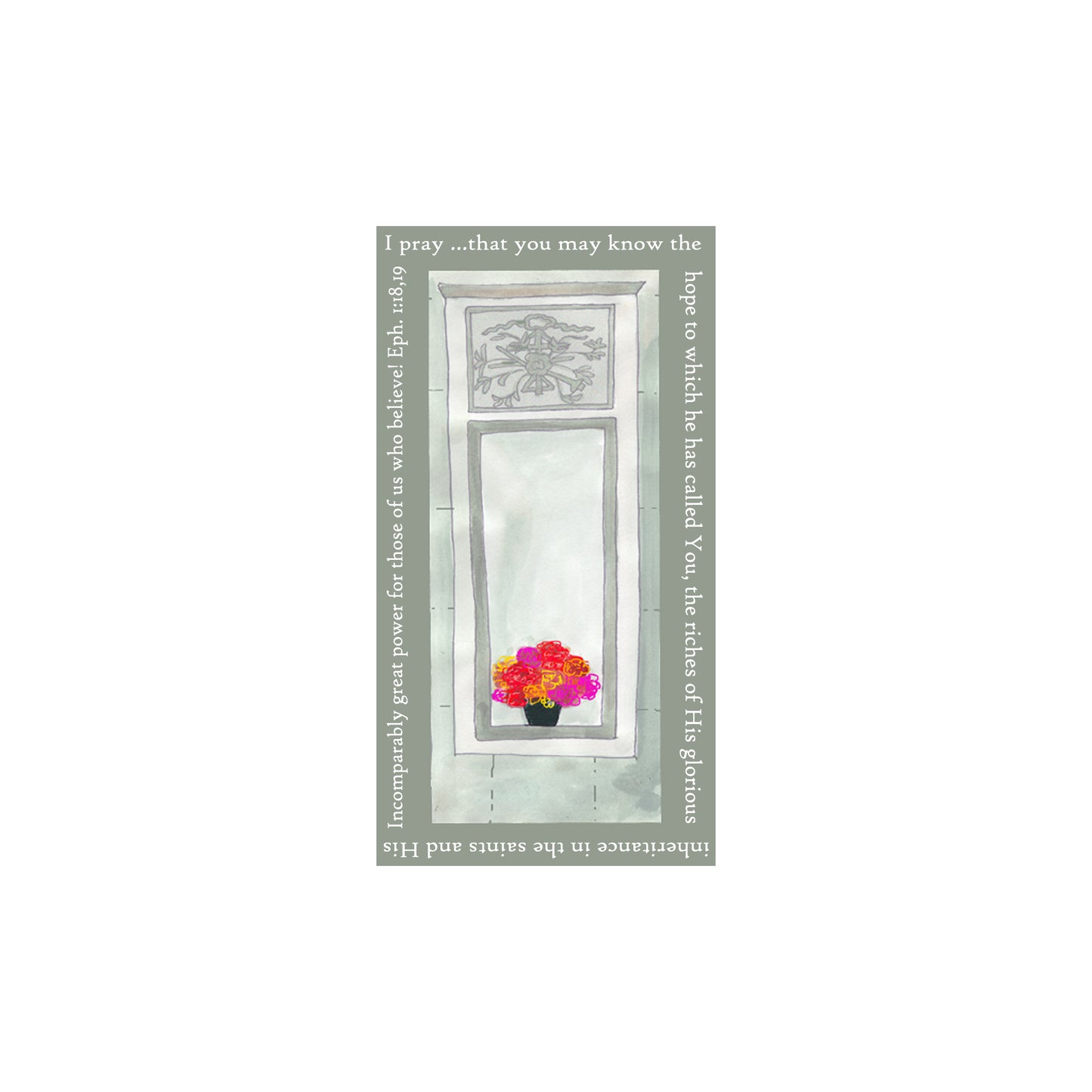 Lively Green - Flowers in the Window Magnet