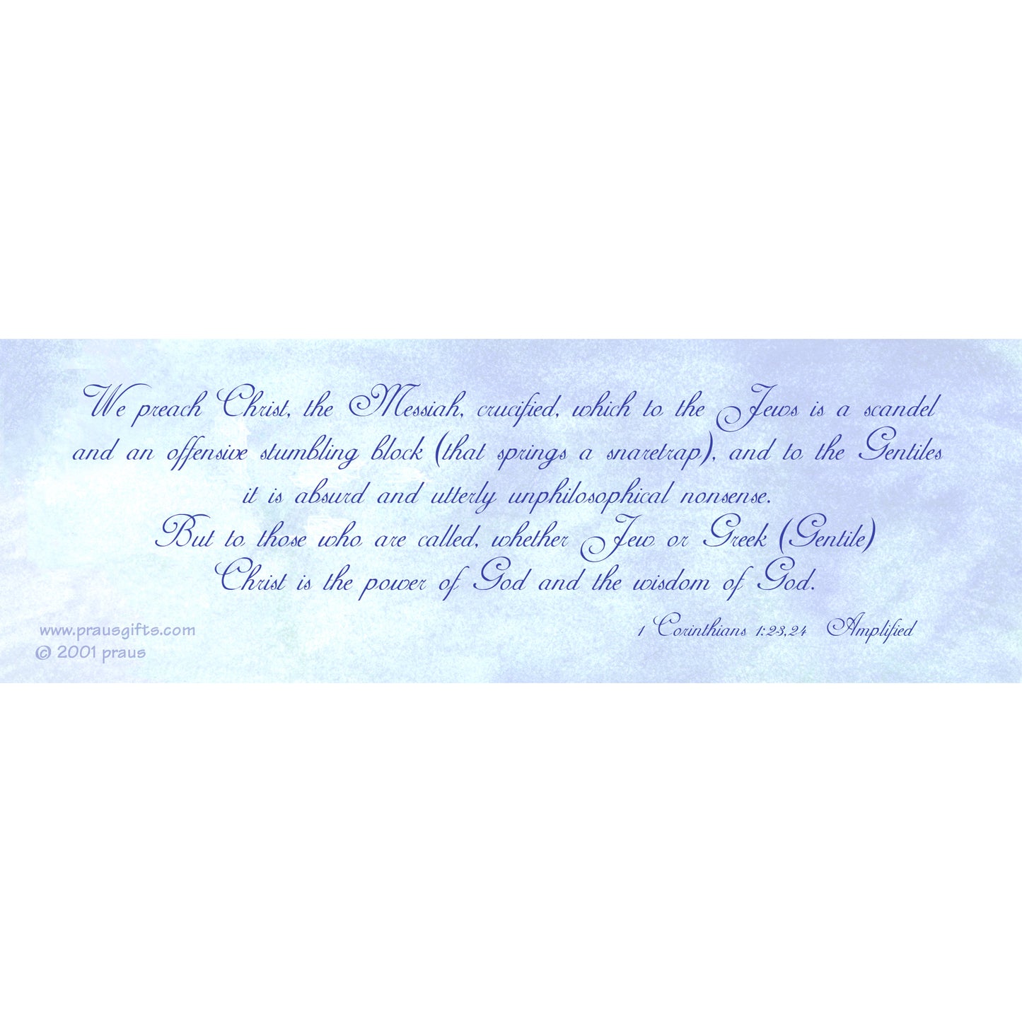 Heavenly Blue - Jeweled Cross Bookmark
