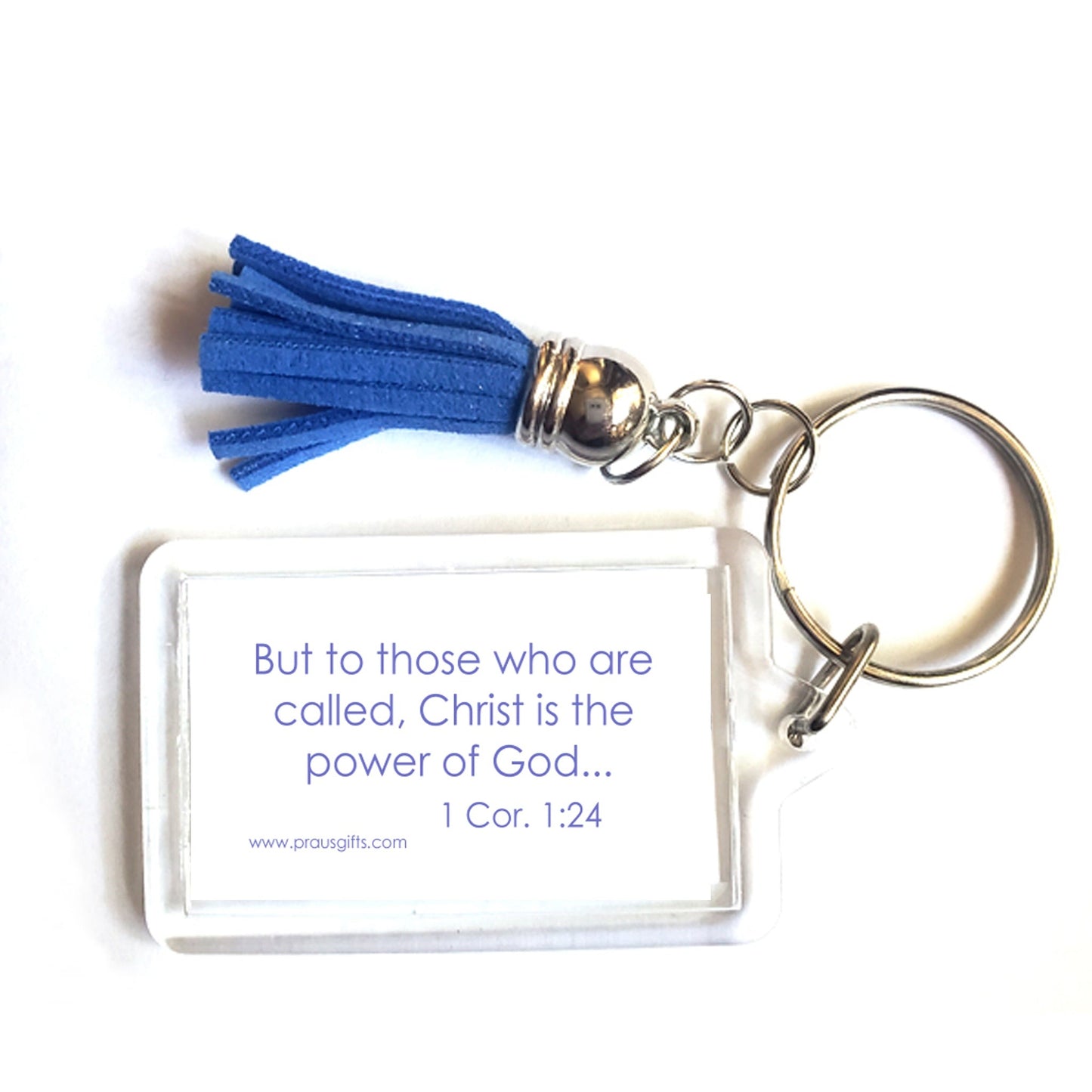 Heavenly Blue - Jeweled Cross Keyring