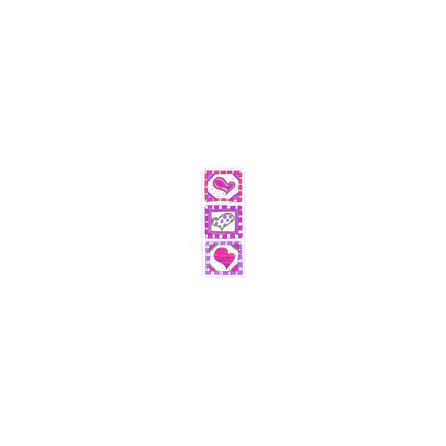 Bright Pink - Lots of Hearts Mini Bookmarks (40 mini bookmarks)