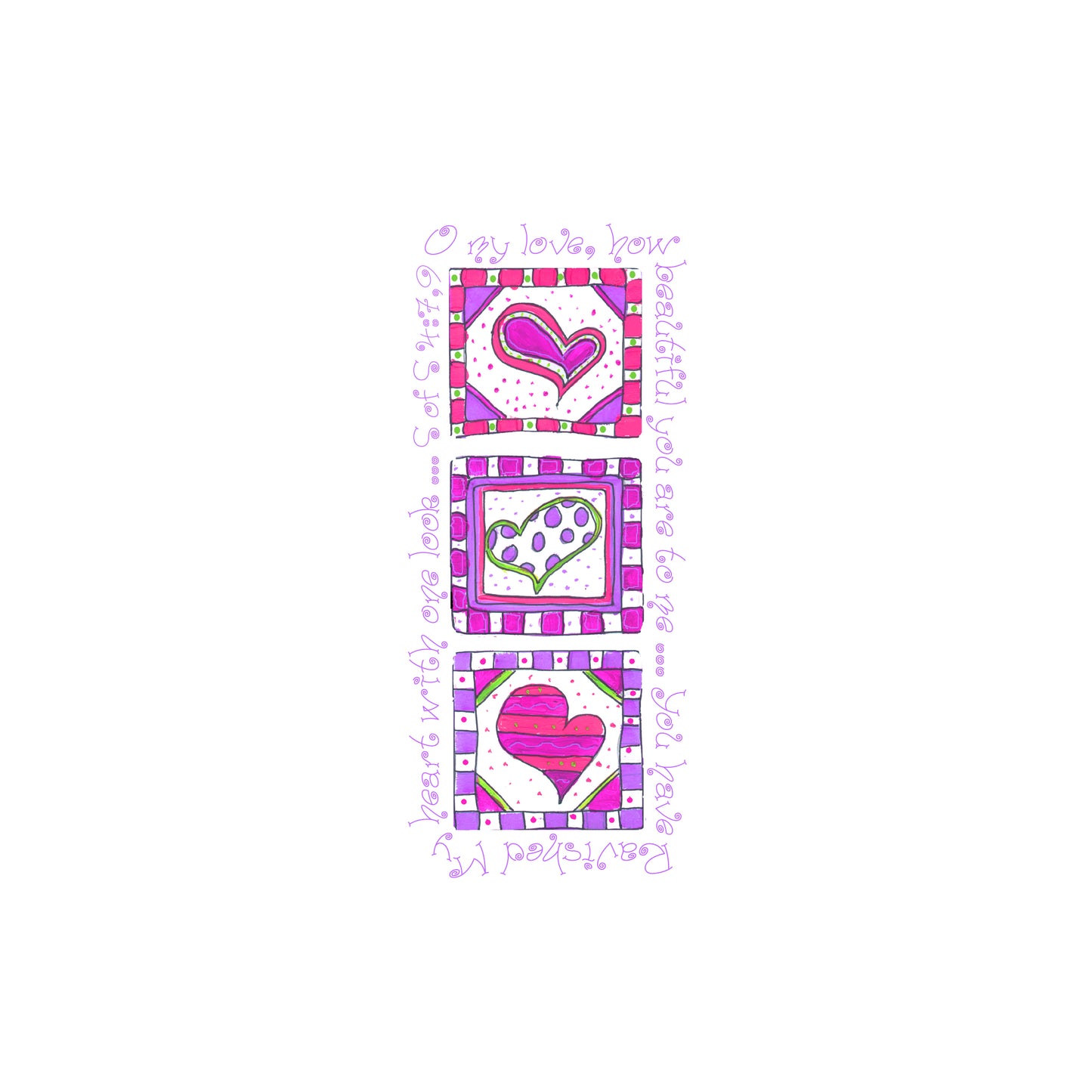 Bright Pink - Lots of Hearts Magnet