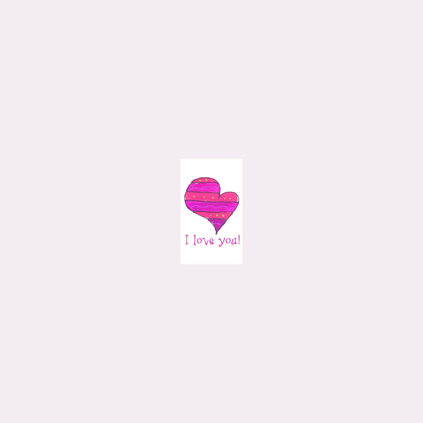 Bright Pink - Striped Heart Mini Bookmarks (40 mini bookmarks)