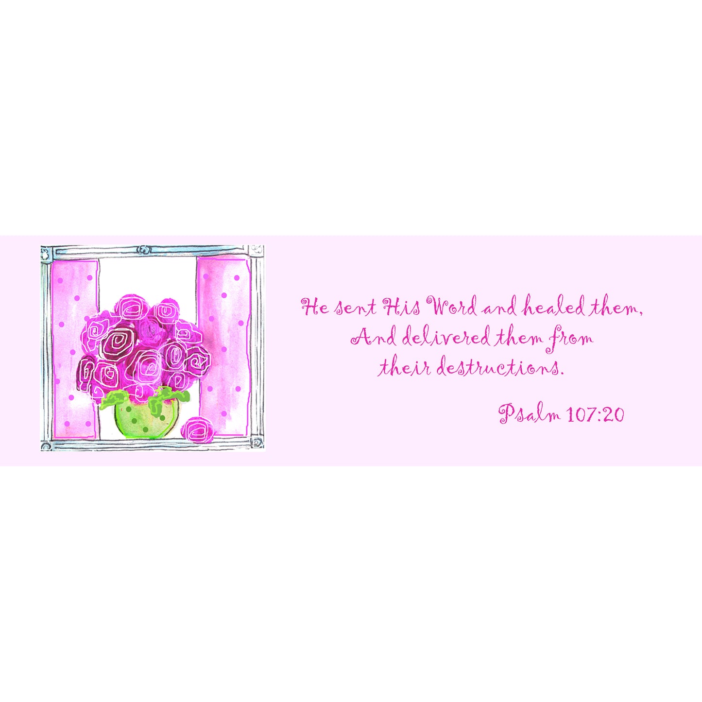 Bright Pink - Roses in a Bowl Bookmark