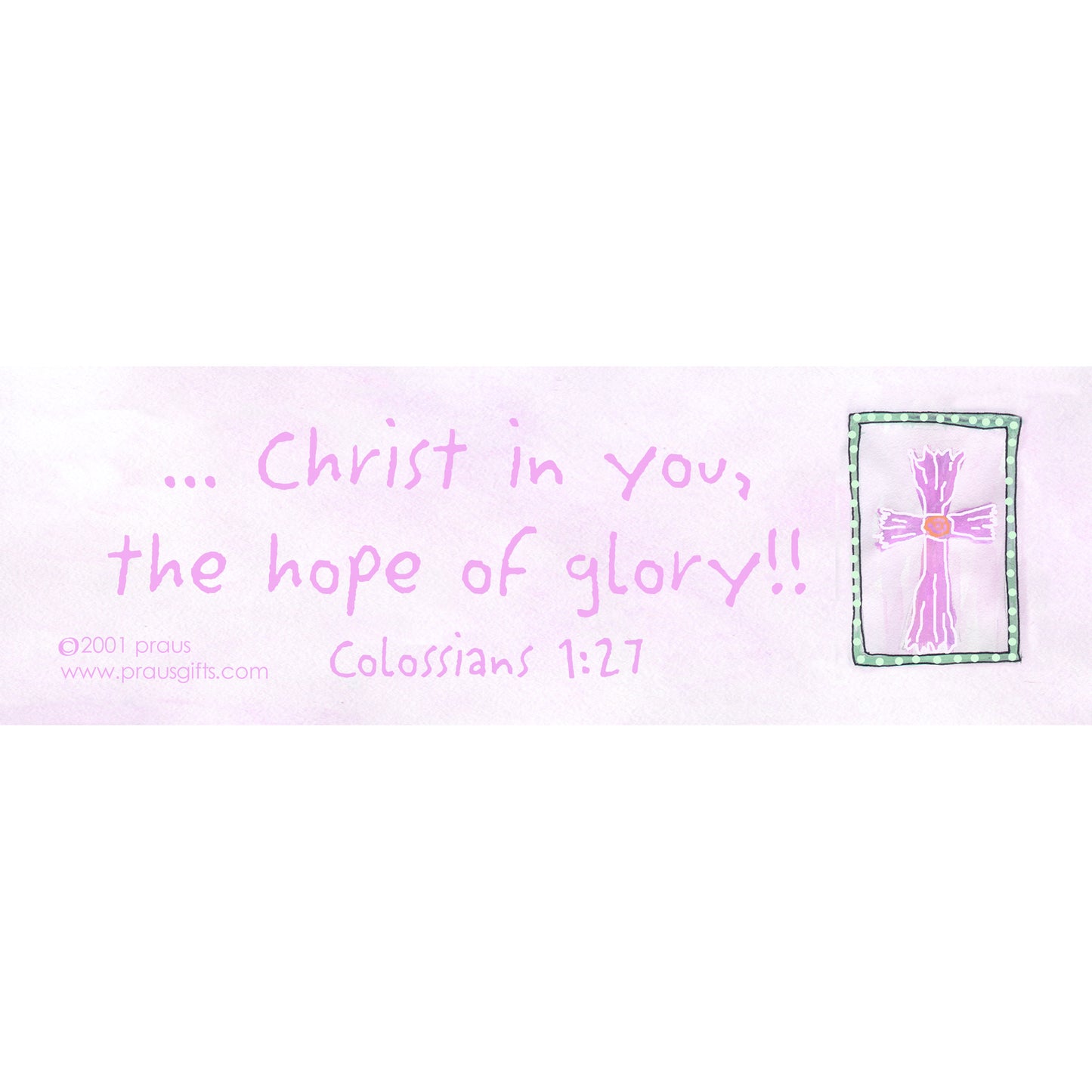 Bright Pink - Pink Cross Bookmark
