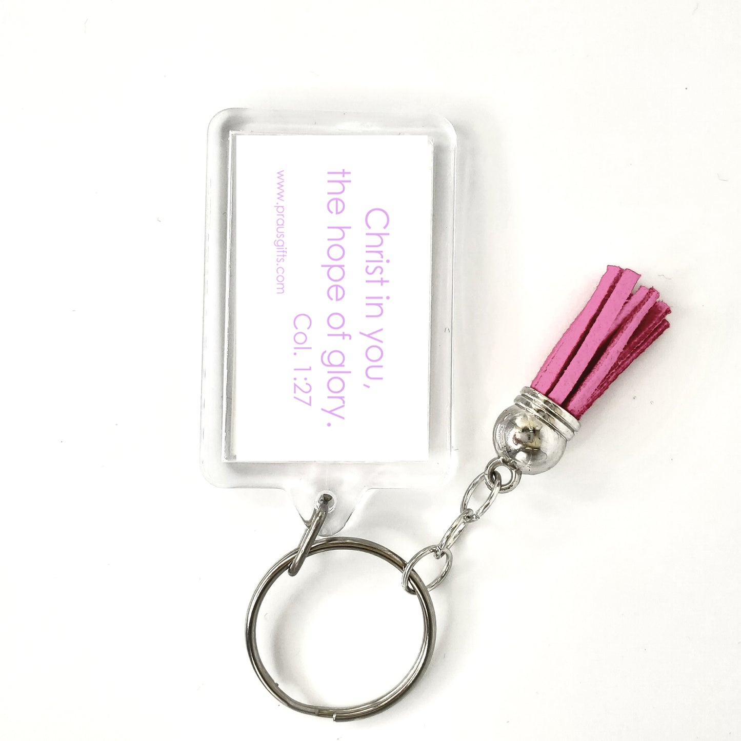 Bright Pink - Pink Cross Key Ring