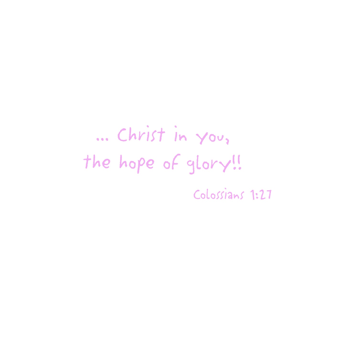 Bright Pink - Pink Cross Square Note Card (Single Card)