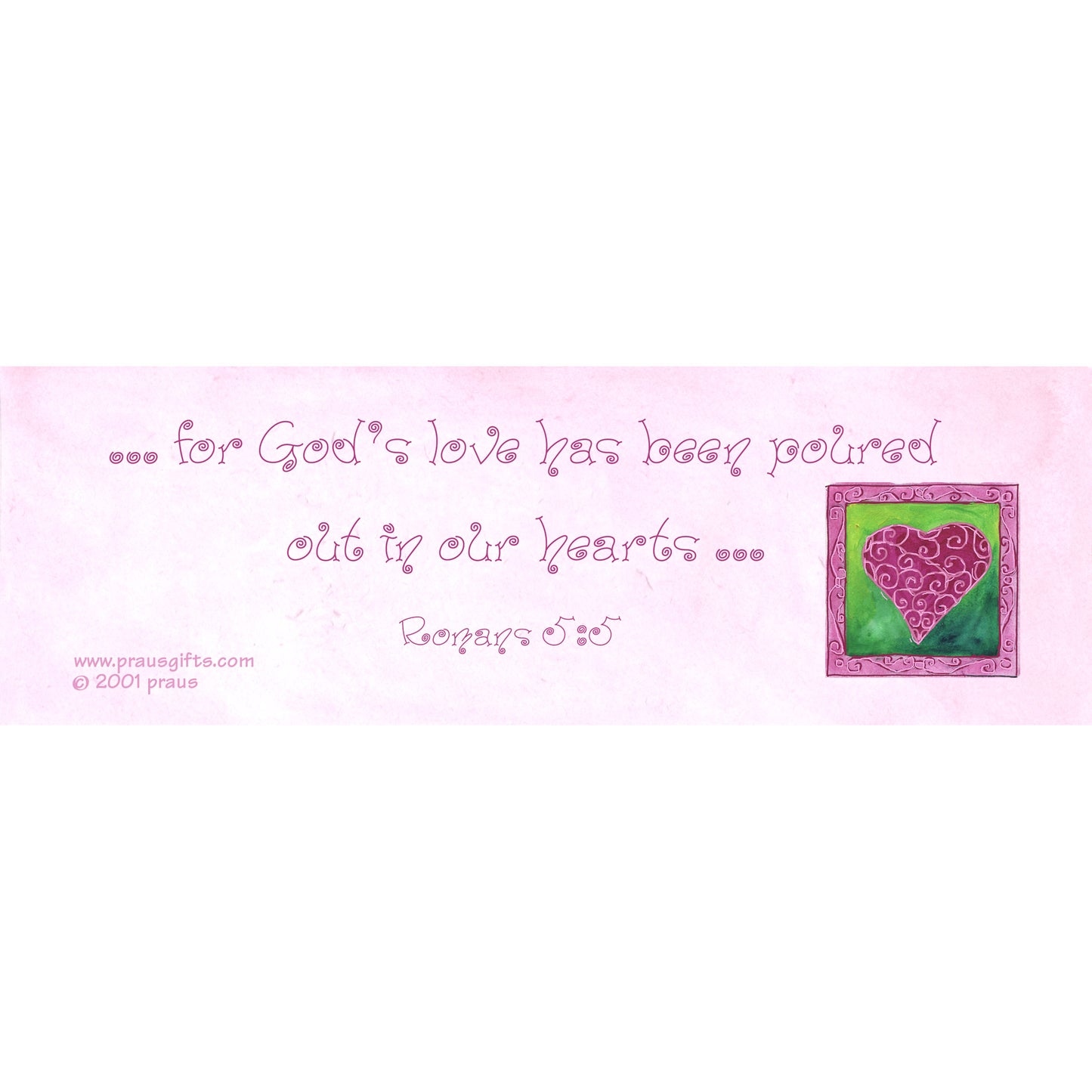 Bright Pink - Pink Heart Bookmark
