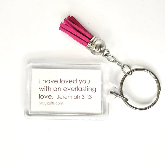 Bright Pink - Stripe Key Ring
