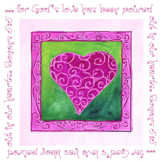Bright Pink - Pink Heart Magnet