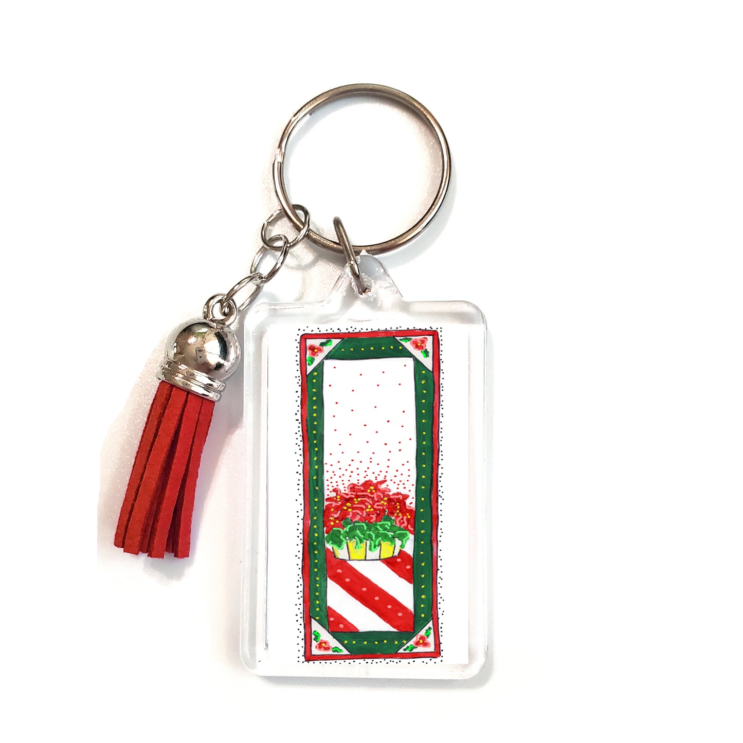 A Very Merry Christmas - Poinsettia Keyring