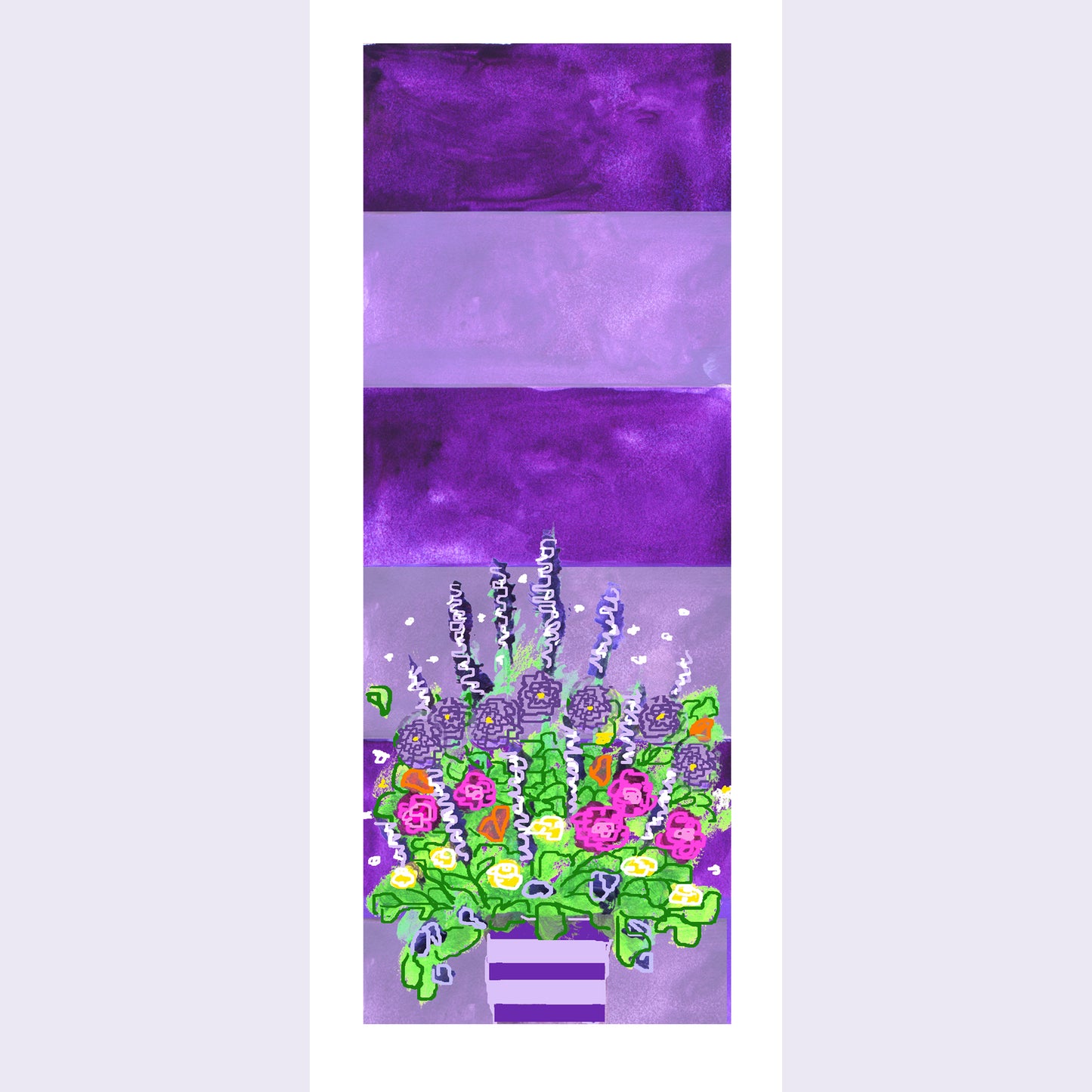 Deep Purple - Stripe Note Card (Single Card)