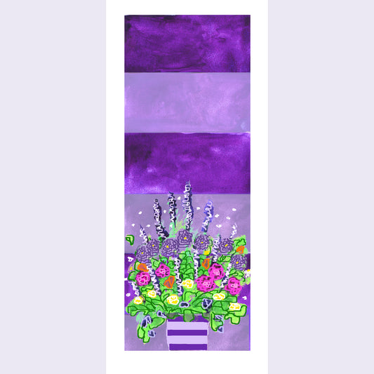 Deep Purple - Stripe Note Card (Six Cards)