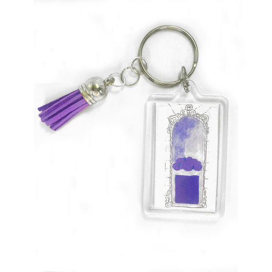 Deep Purple - Flowers in the Window Key Ring