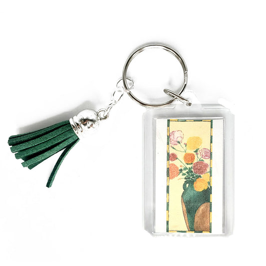 Vibrant Yellow - Roses Key Ring