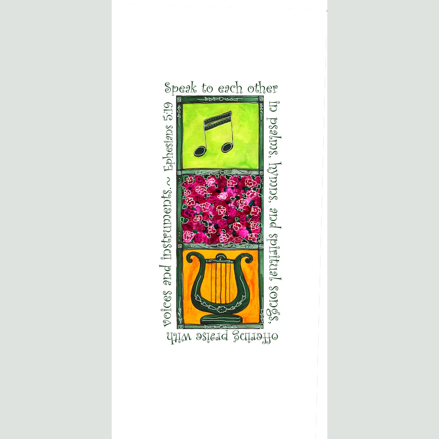 Lively Green - Sing to the Lord Note Card (Single Card)