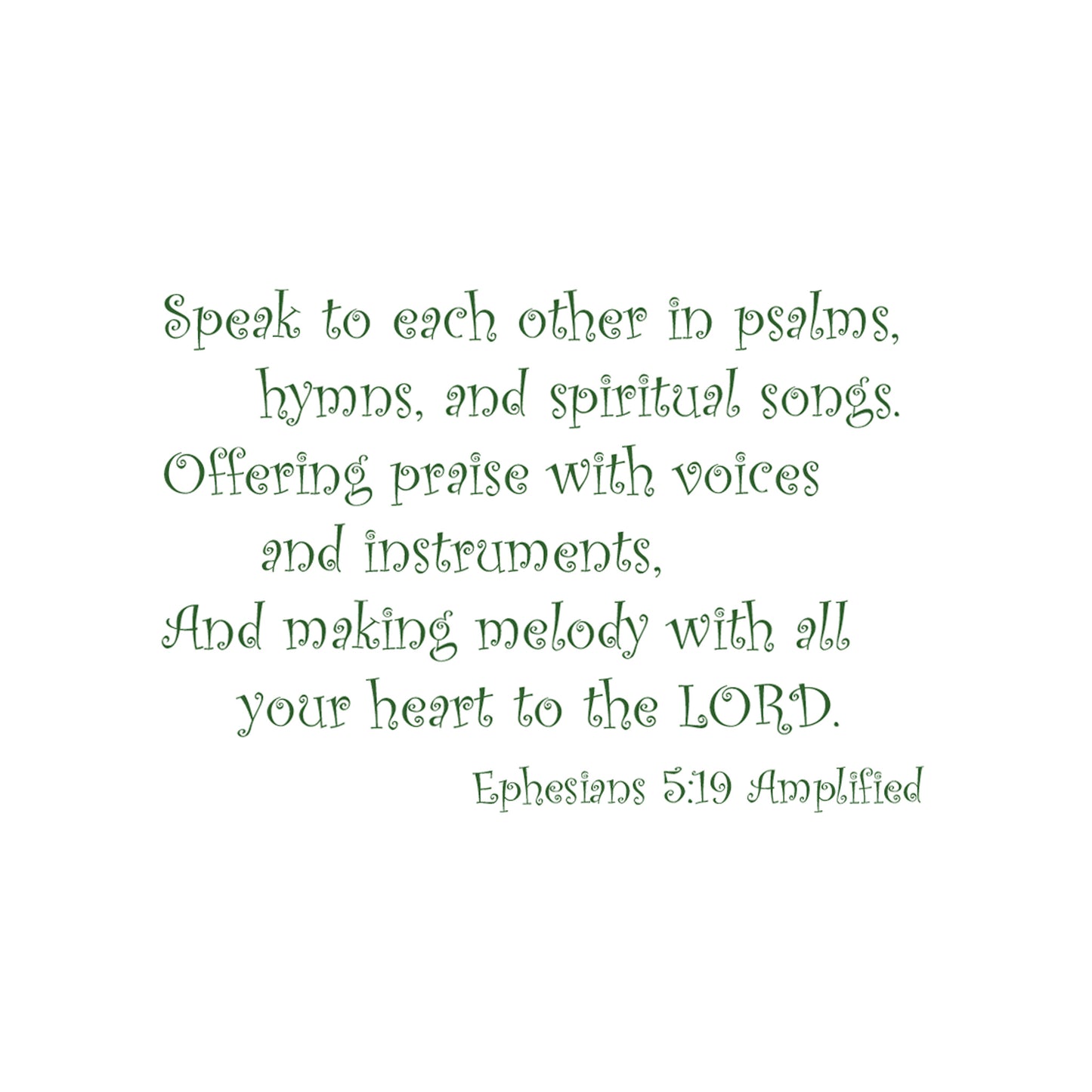 Lively Green - Sing to the Lord Note Card (Single Card)
