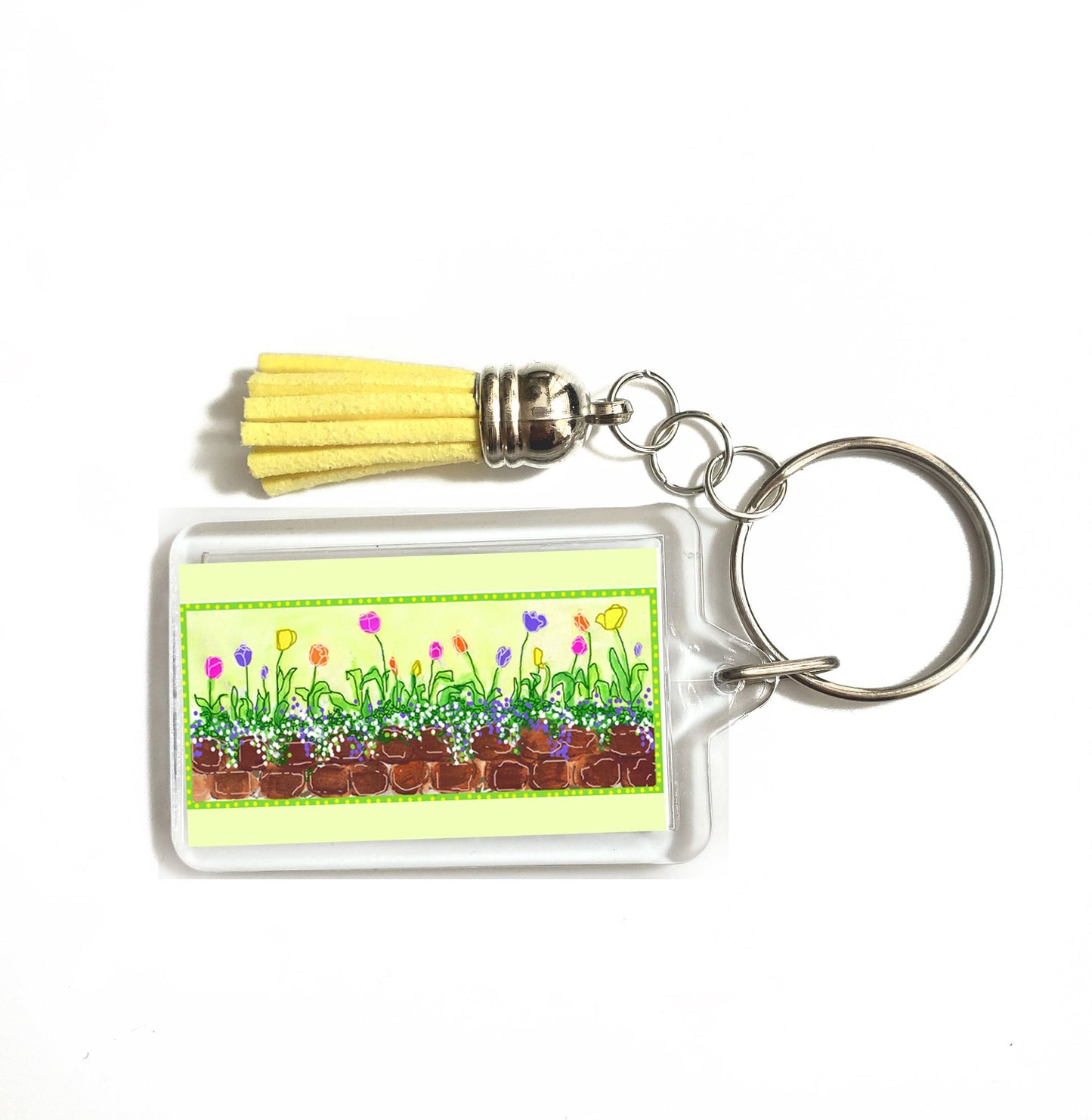 Lively Green - Spring Tulips Keyring