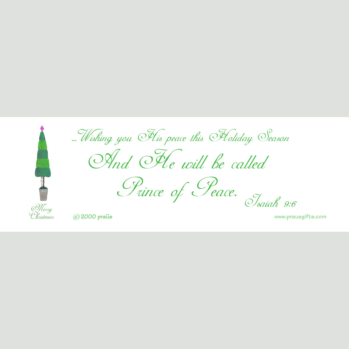 A Very Merry Christmas - Striped Tree Bookmark