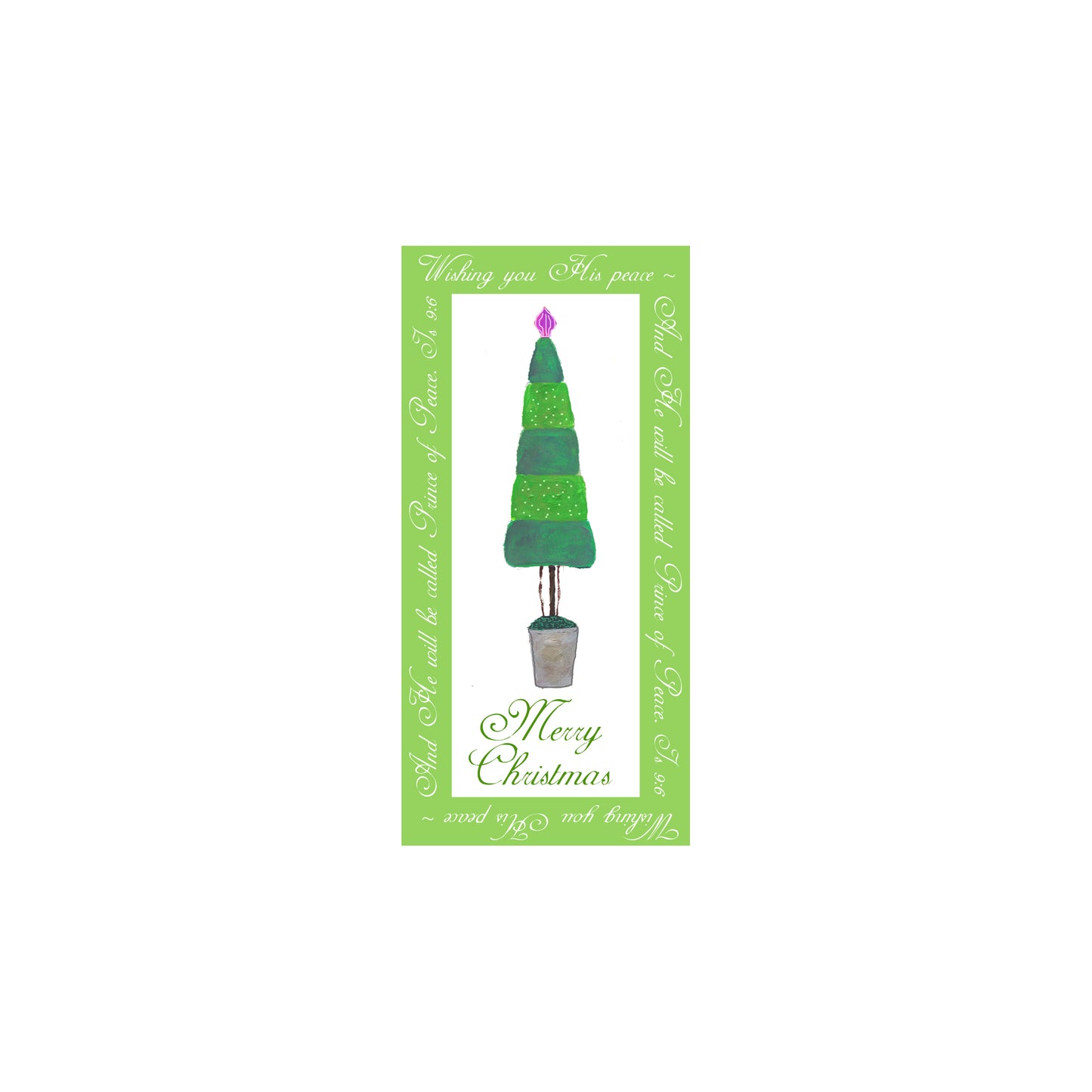 A Very Merry Christmas - Striped Tree Magnet