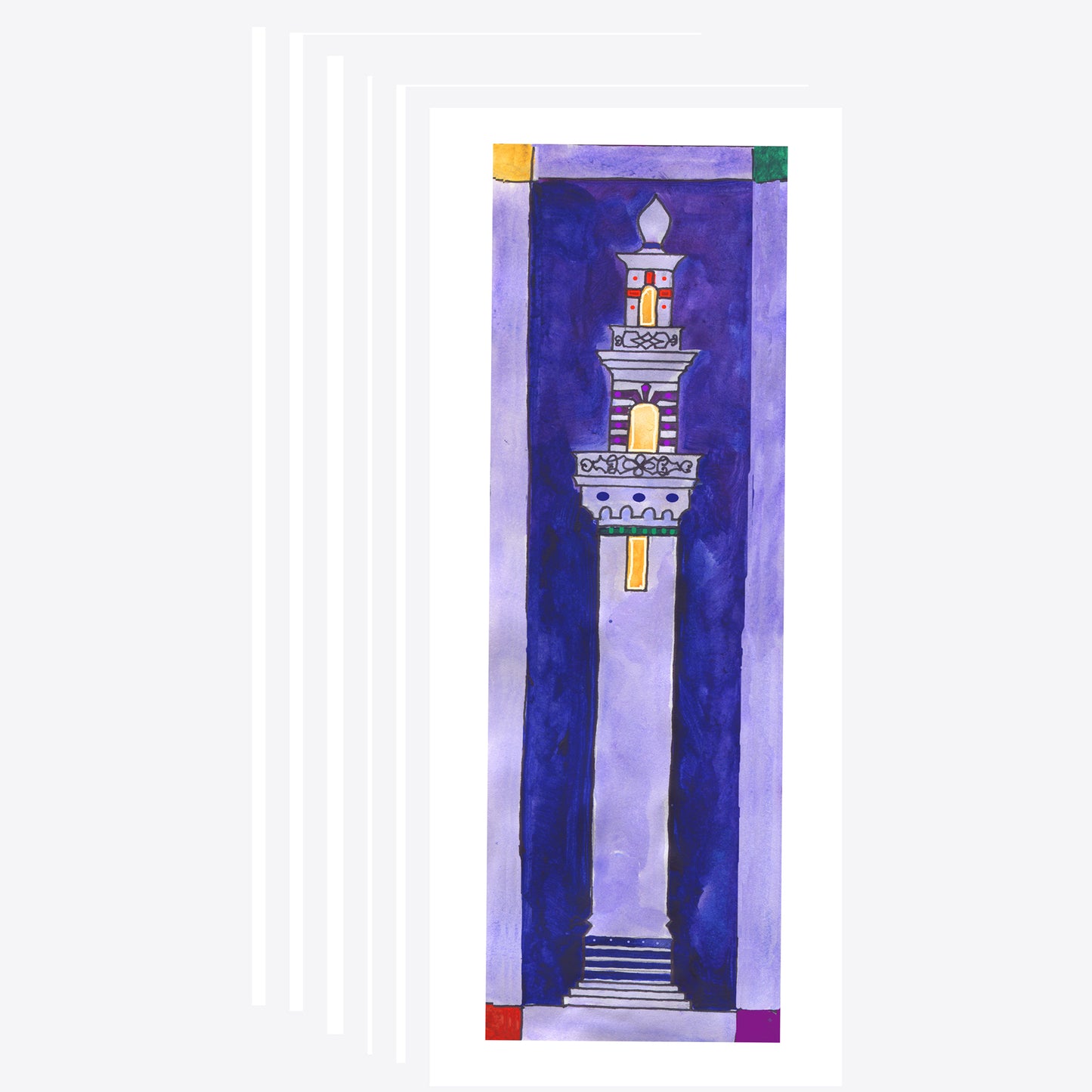 Deep Purple - Strong Tower Note Card (Six Cards)
