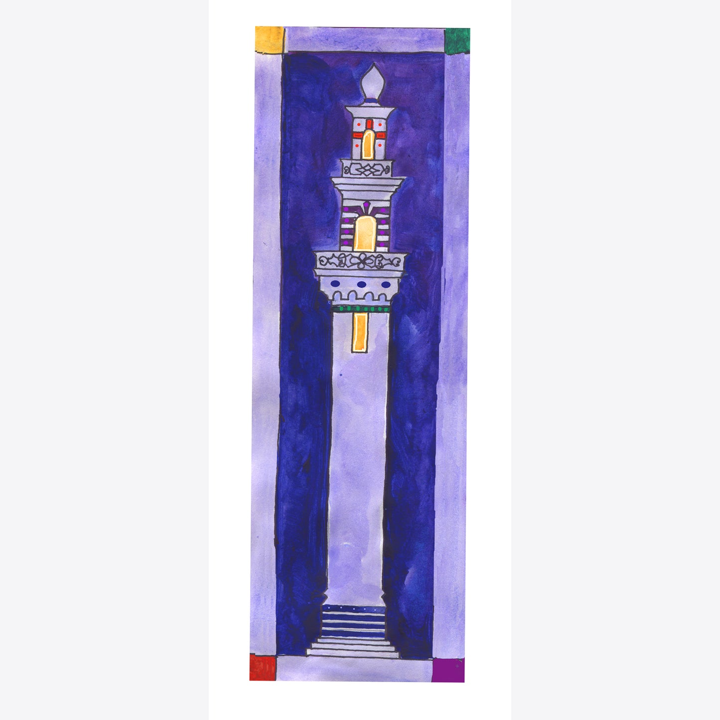 Deep Purple - Strong Tower Note Card (Six Cards)