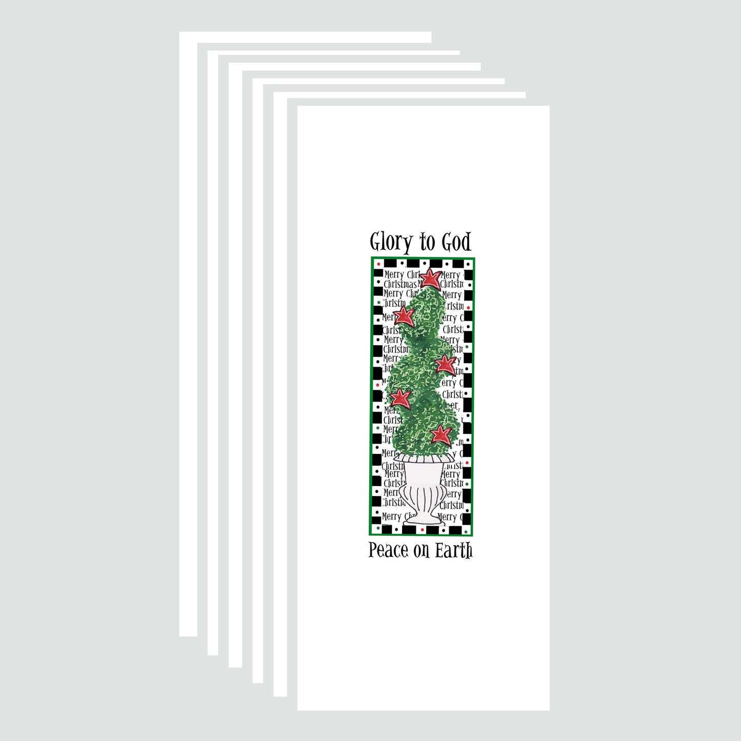 A Very Merry Christmas - A Swirling Topiary Note Cards (Six Cards)