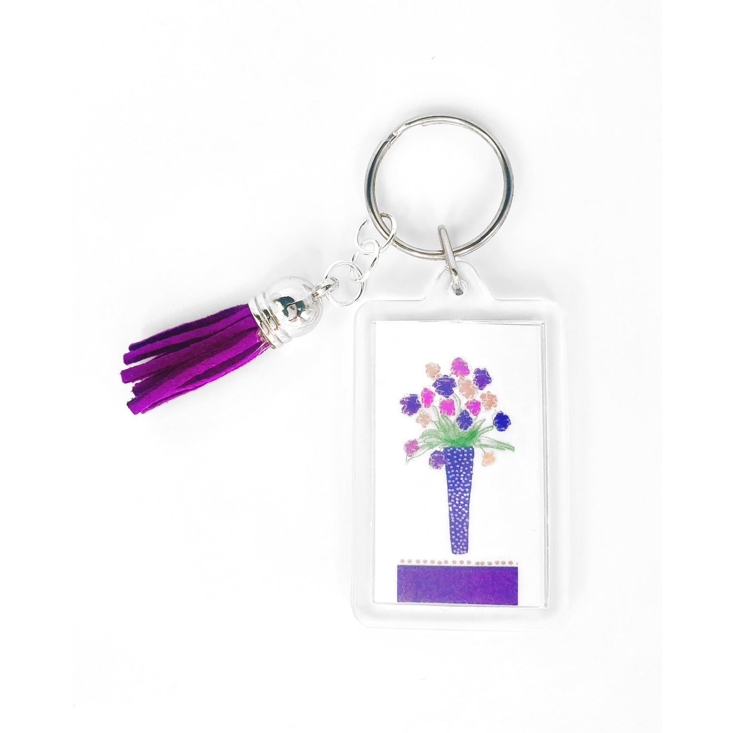 Deep Purple - Tall Purple Vase Key Ring