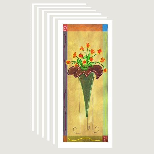 Vibrant Yellow - Tall Tulips Note Cards (Six Cards)