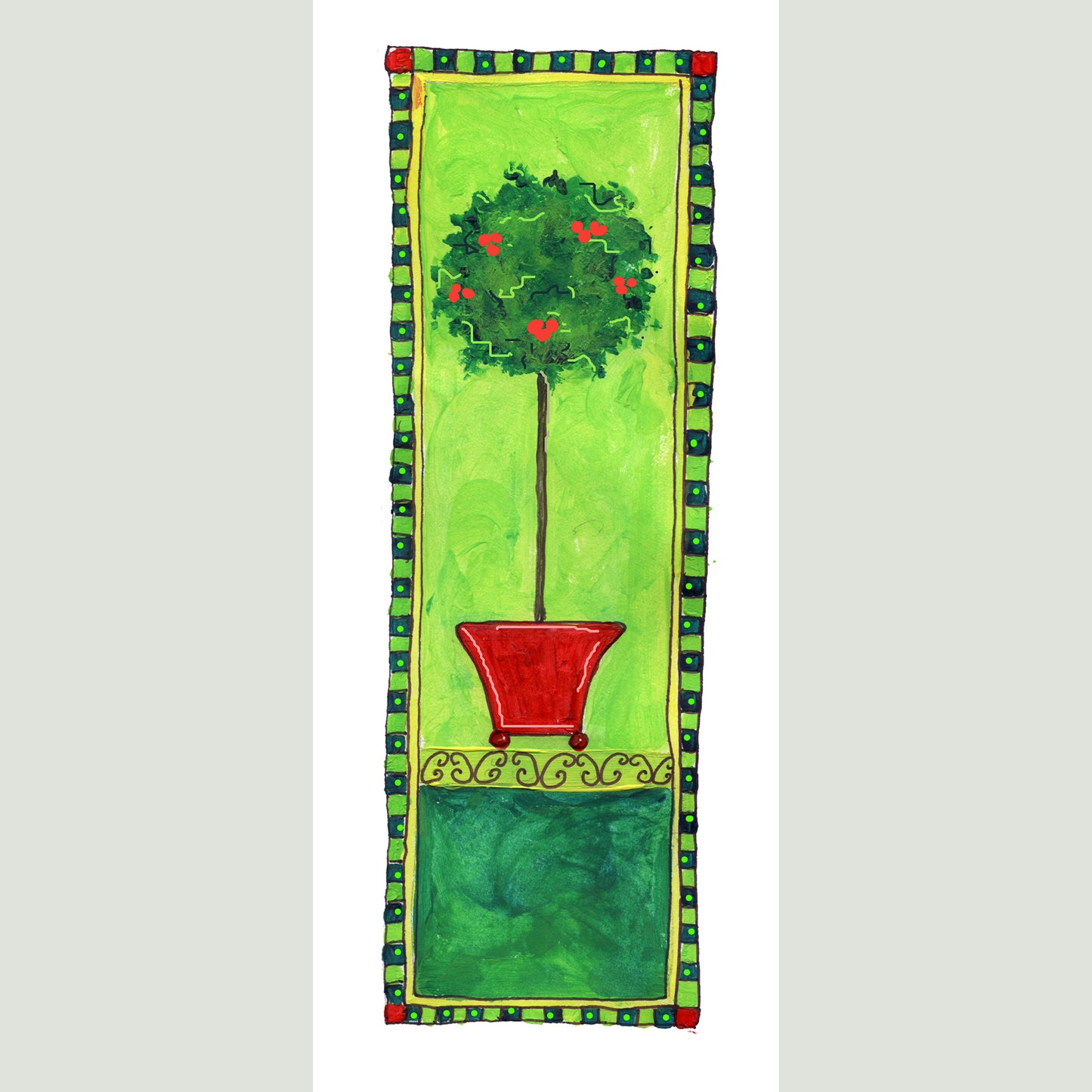 A Very Merry Christmas - A Christmas Topiary Note Card (Single Card)