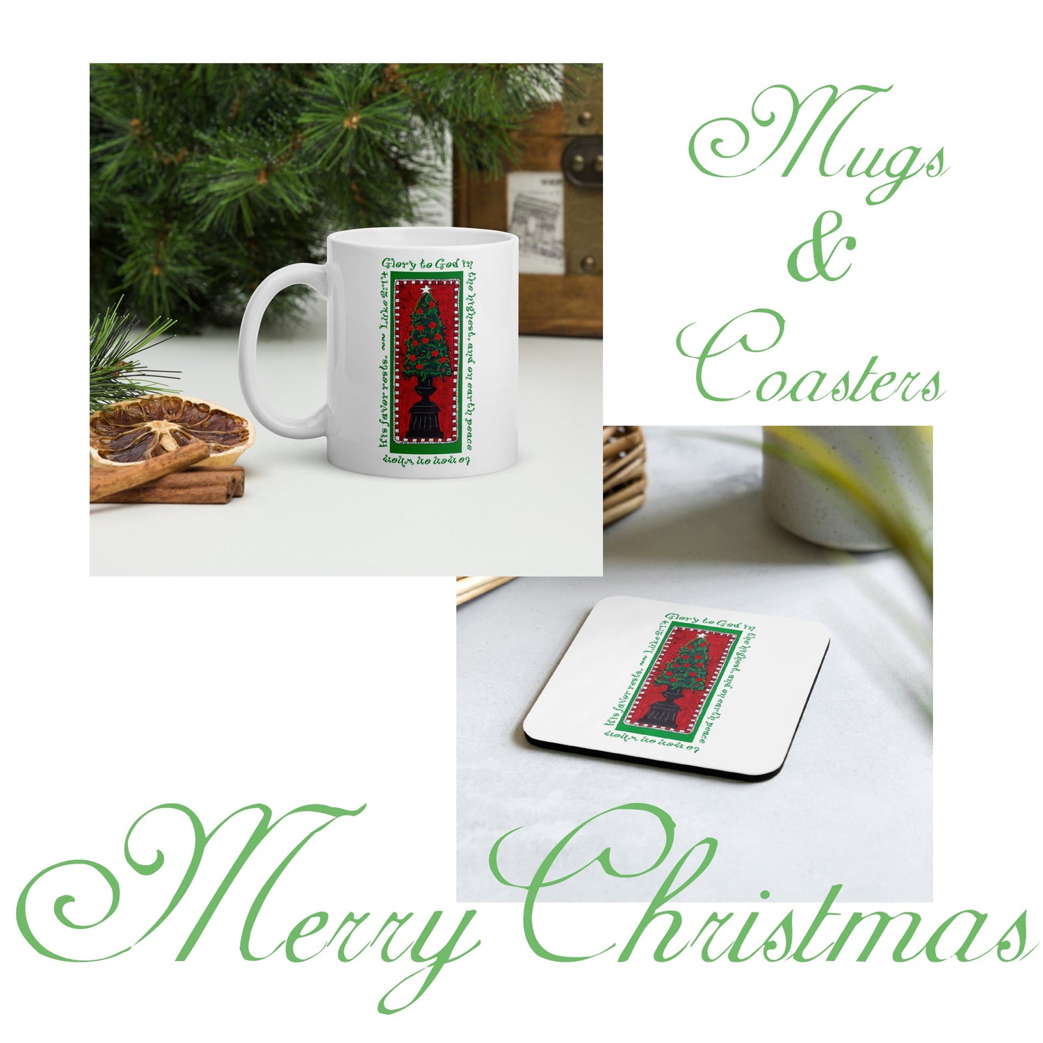 A Very Merry Christmas - Mugs and Coasters