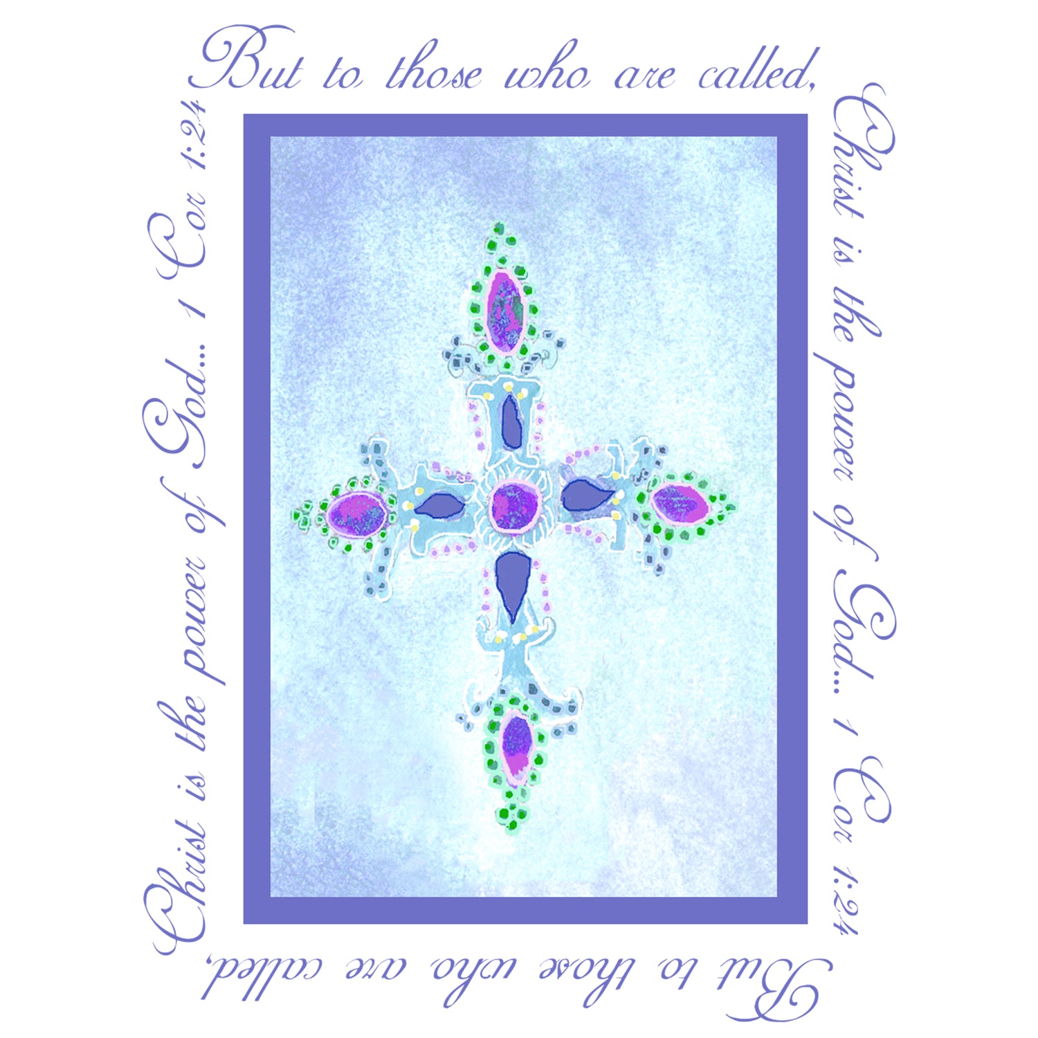 Heavenly Blue - Jeweled Cross