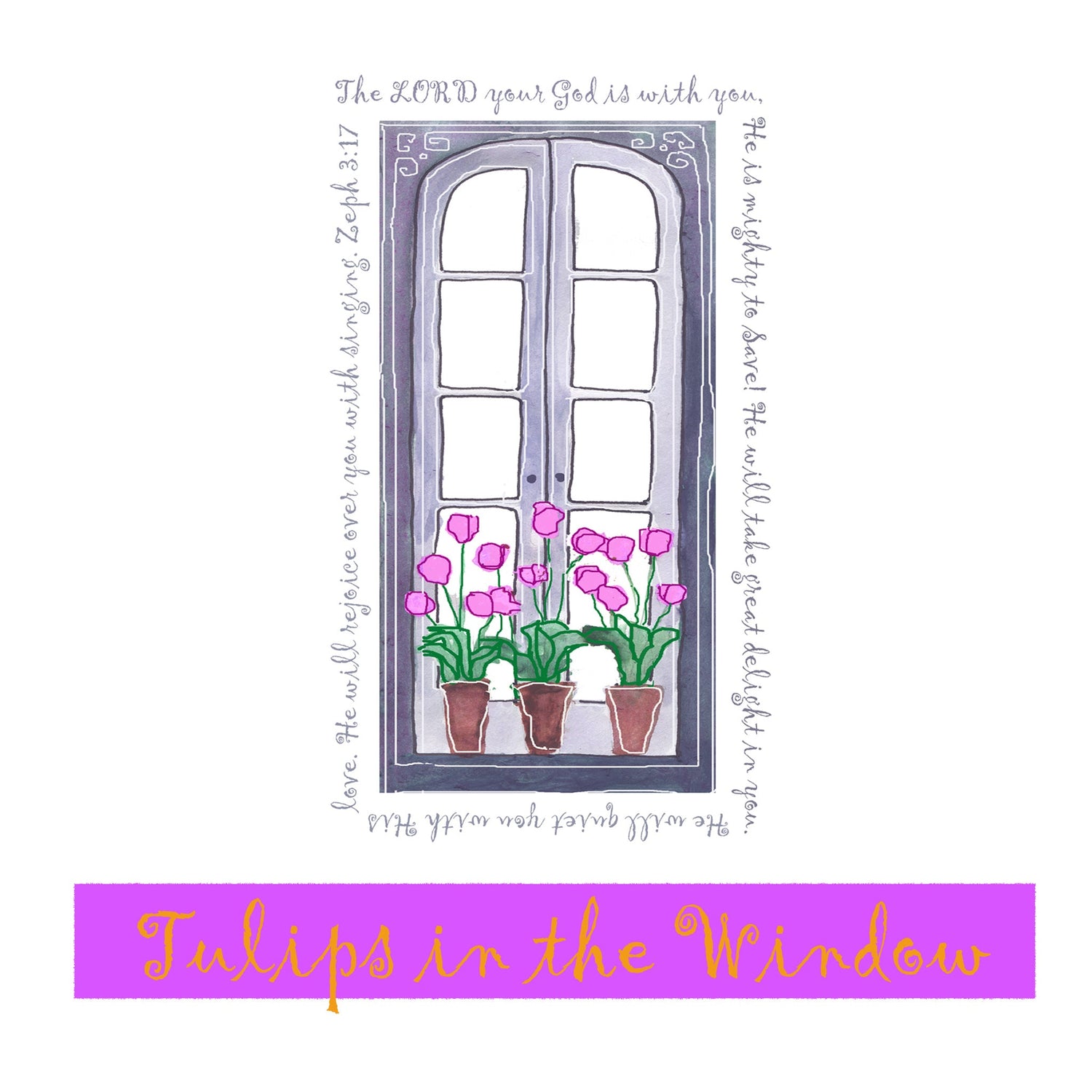 Bright Pink - Tulips in the Window