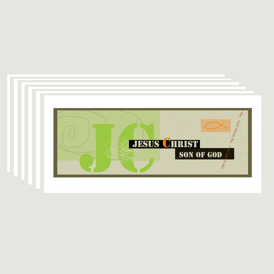 Lively Green - Modern Jesus Note Cards (Six Cards)