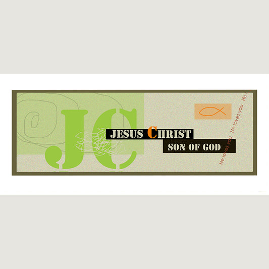 Lively Green - Modern Jesus Note Card (Single Card)