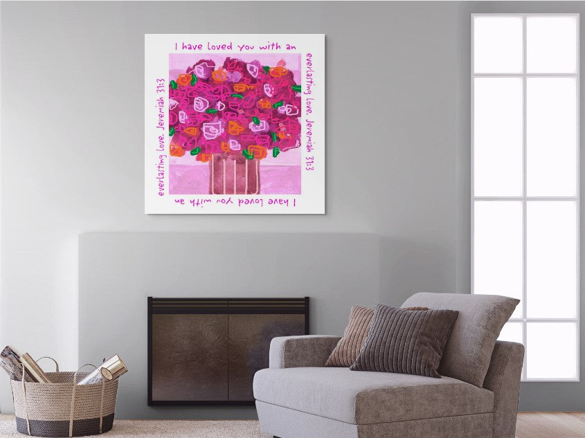 Bright Pink - Stripe Canvas Print