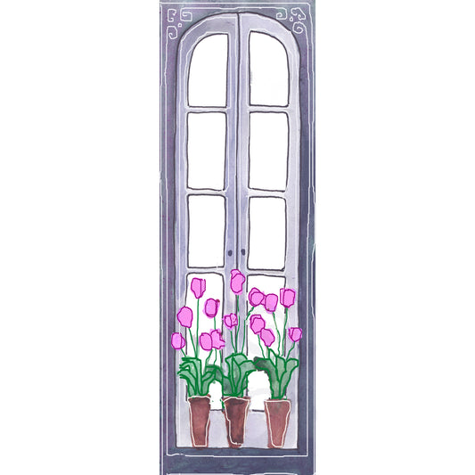 Bright Pink - Tulips in the Window Bookmark