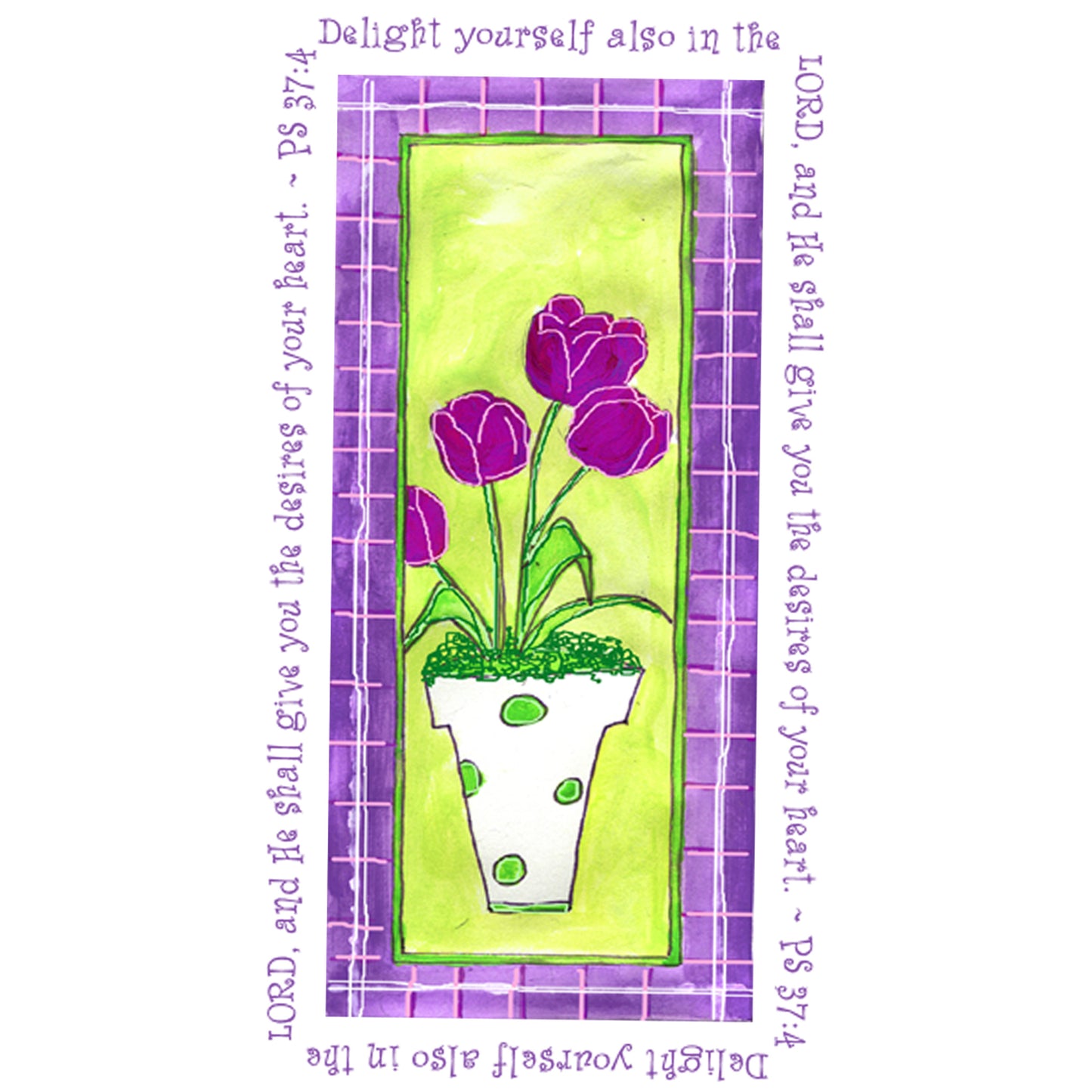 Lively Green - Purple and Green Tulip Mug