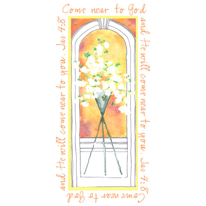 Vibrant Yellow - Flowers in the Window Sweatshirt Cropped