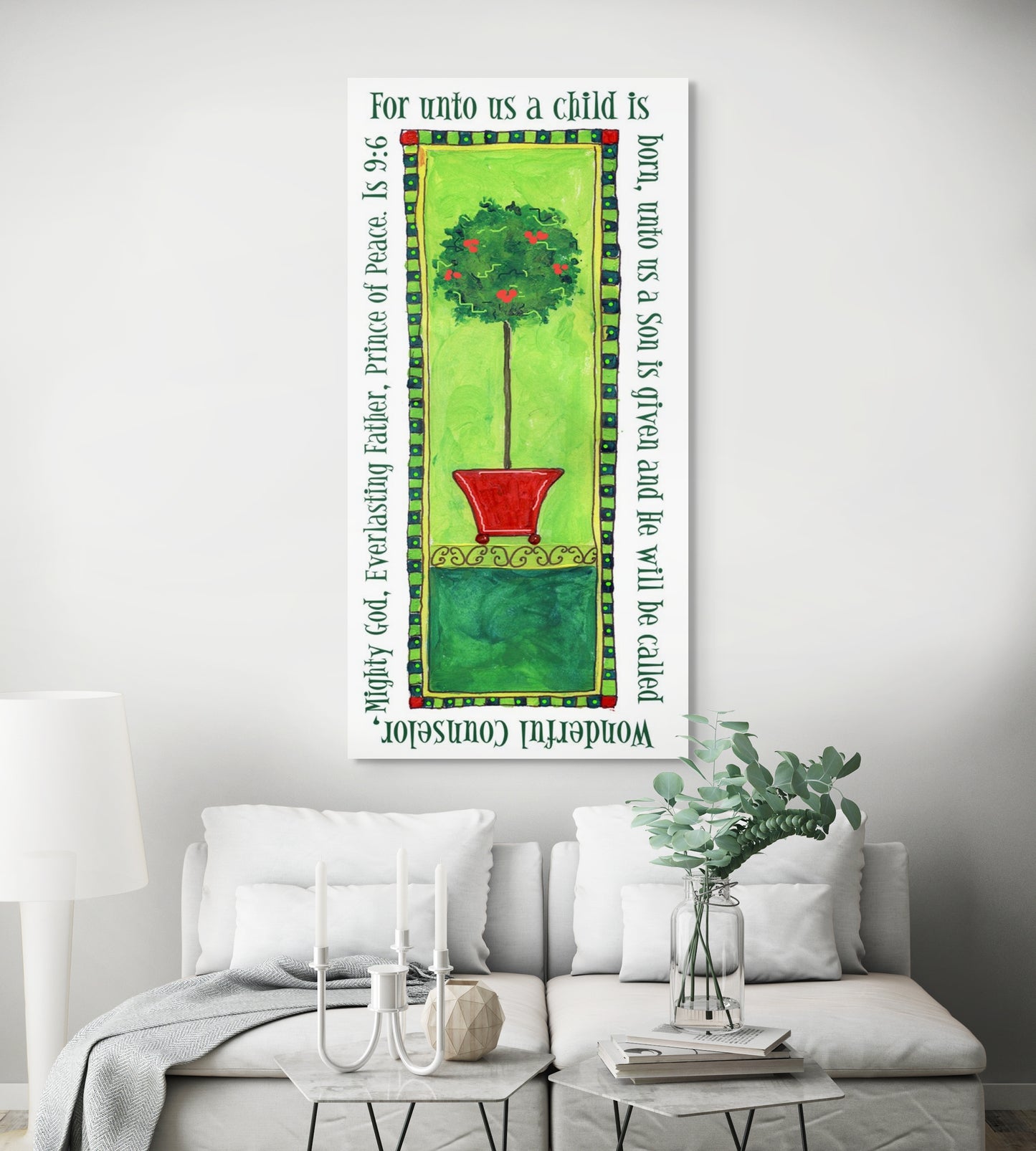 A Very Merry Christmas - A Christmas Topiary Canvas Print