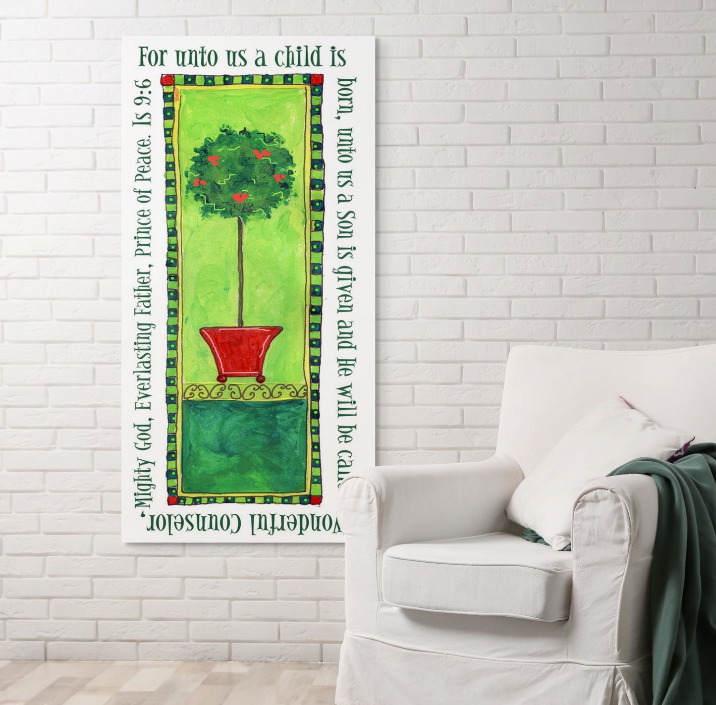 A Very Merry Christmas - A Christmas Topiary Canvas Print